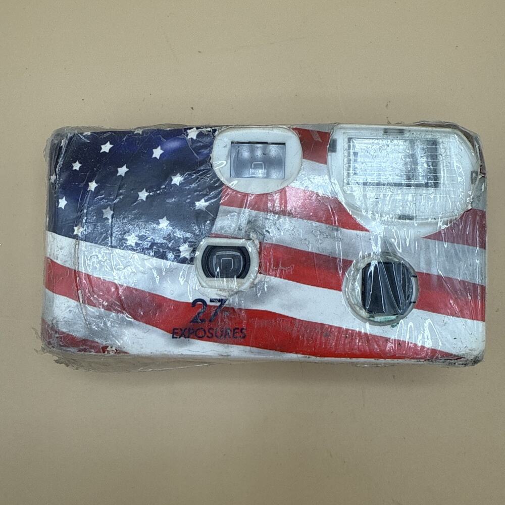 Vintage American Flag 27 Exposures Disposable Camera Expired 01/2015 USA Flag